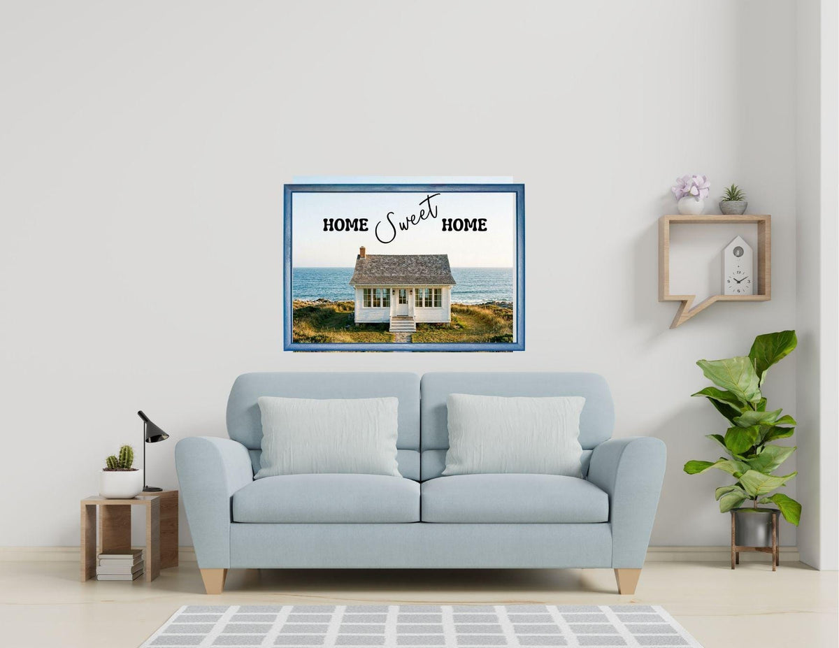 Coastal Cottage Home Sweet Home Print | Beach House Wall Art (Digital Download)