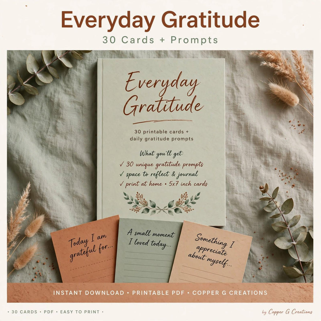 Calm Home Collection Bundle | 4 Ebooks, Planner, Gratitude Cards, Art Guide (Digital Download)