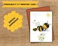 Just Bee Yourself Card | Printable Bee Encouragement Greeting 5x7 (Digital Download)