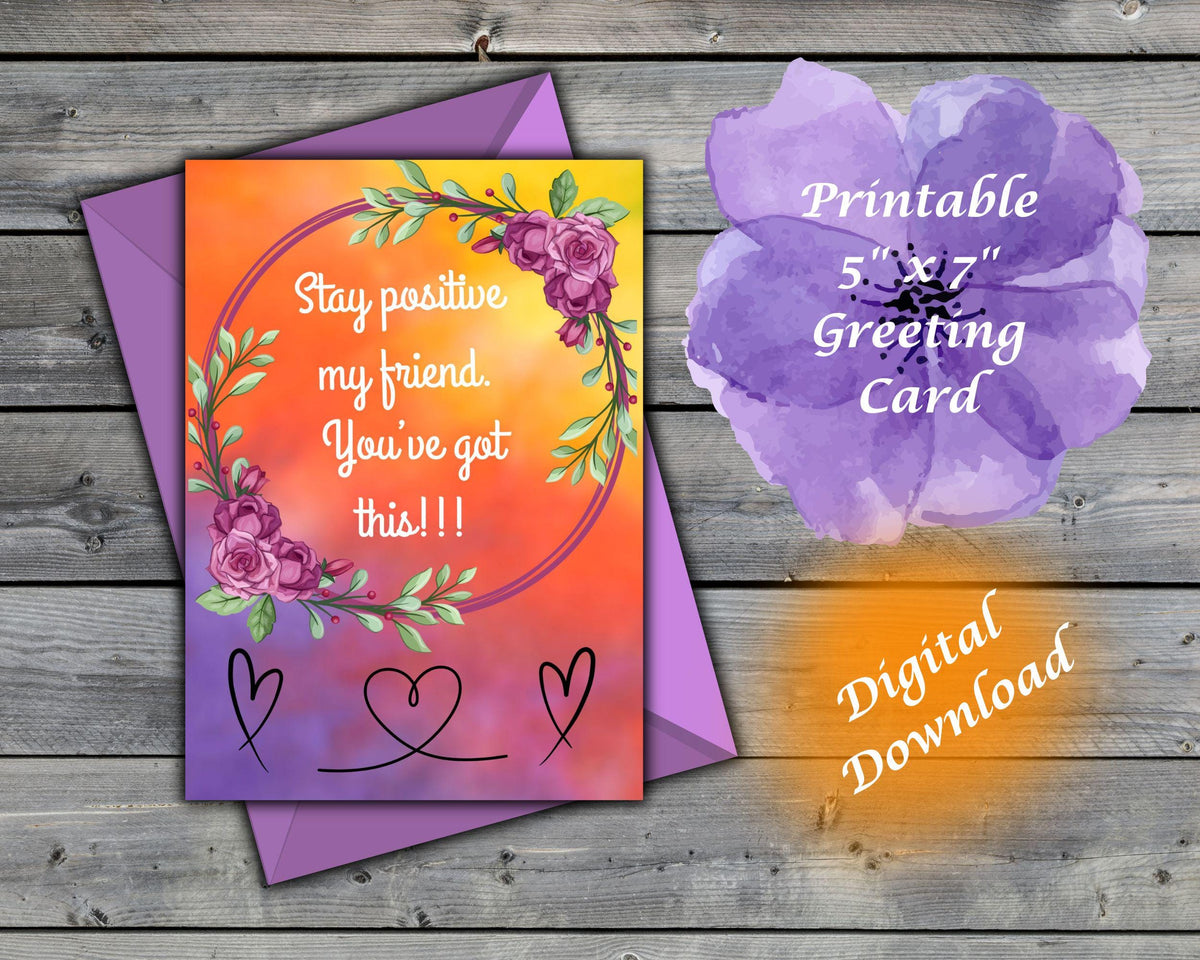 Encouragement Card for a Friend | Hang In There Printable Greeting (Digital Download)