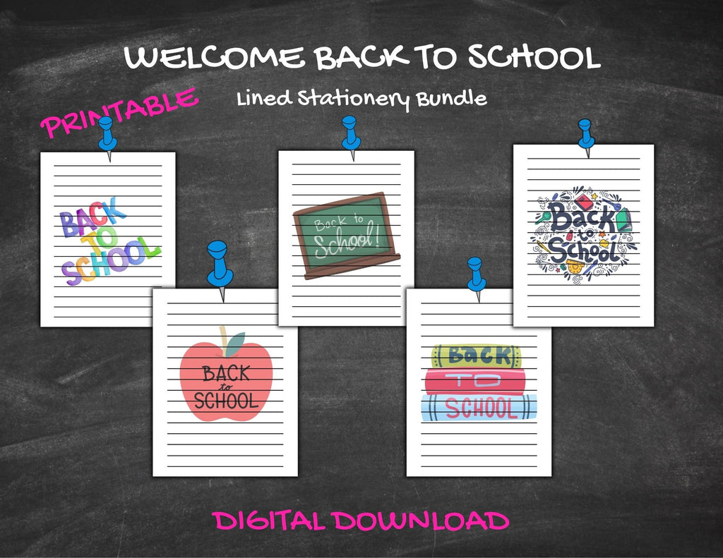First Week of School Lined Writing Paper | Welcome Back Lined Stationery | Printable Classroom Writing Paper | Elementary Lined Paper