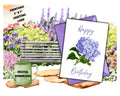 Hydrangea Happy Birthday Card | Beautiful watercolor Blue Hydrangea (Digital Download)