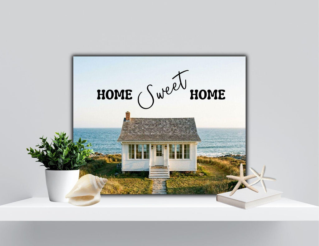 Coastal Cottage Home Sweet Home Print | Beach House Wall Art (Digital Download)