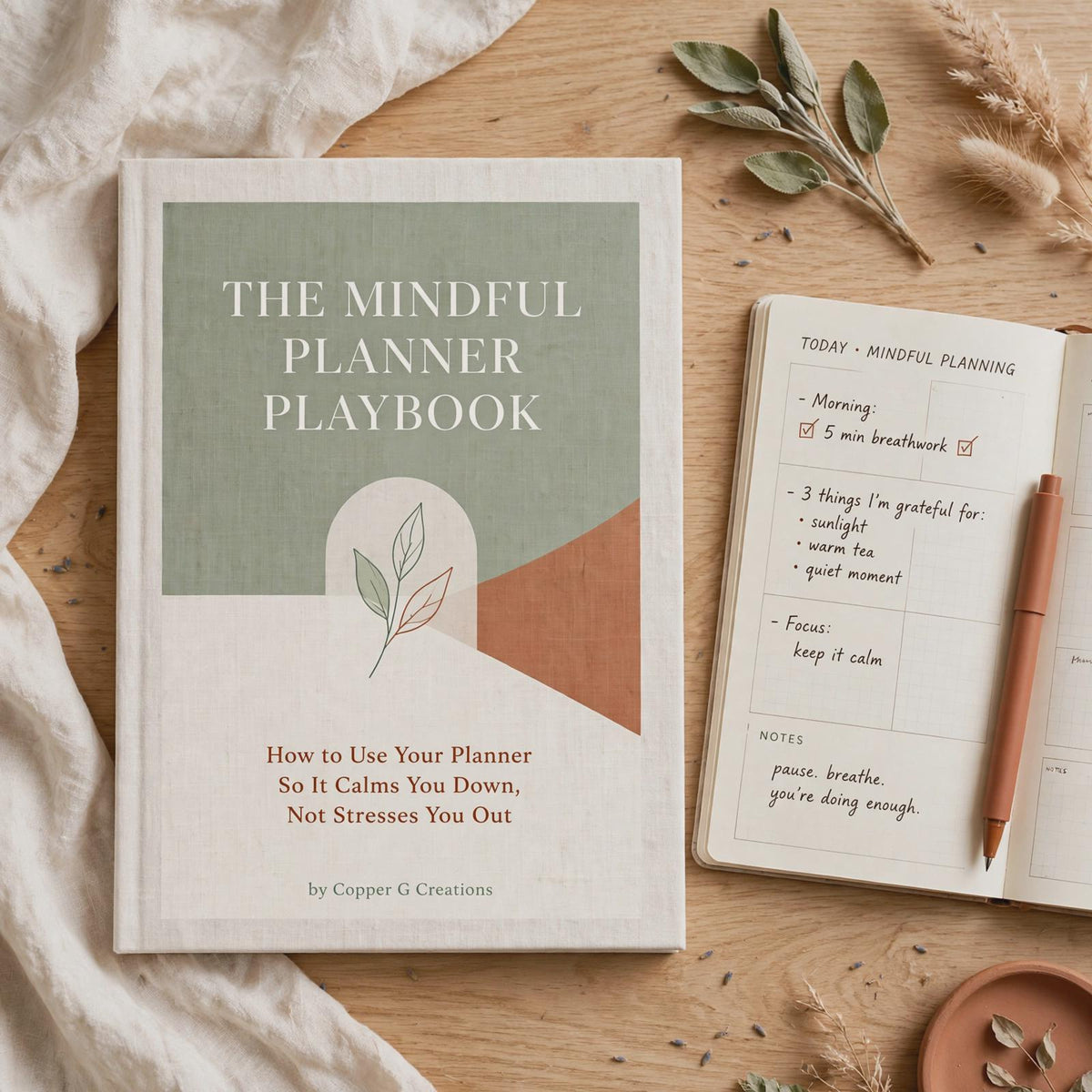 Calm Home Collection Bundle | 4 Ebooks, Planner, Gratitude Cards, Art Guide (Digital Download)