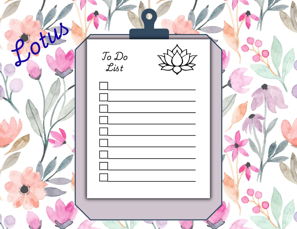 Floral To-Do List Printable Bundle: Black and White Checklist Designs (Digital Download)
