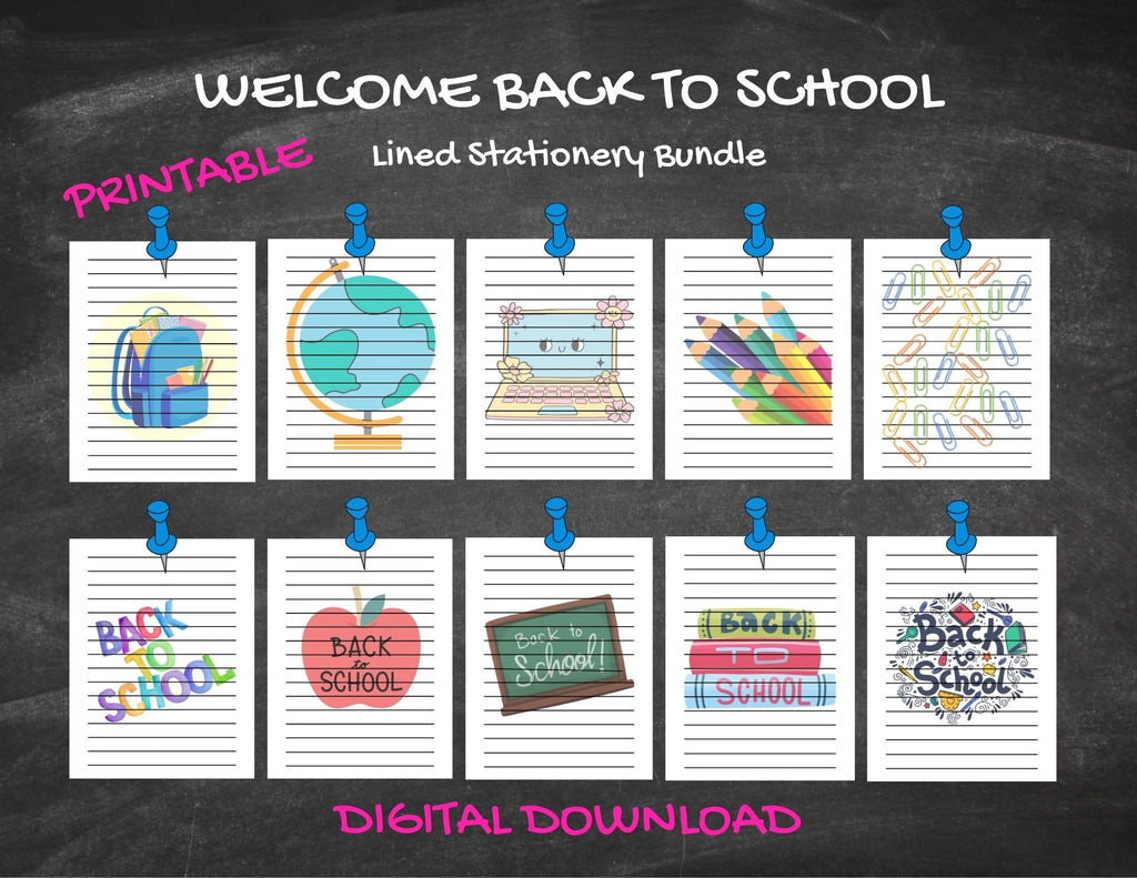 First Week of School Lined Writing Paper | Welcome Back Lined Stationery | Printable Classroom Writing Paper | Elementary Lined Paper