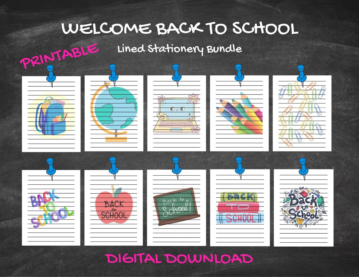 First Week of School Lined Writing Paper | Welcome Back Lined Stationery | Printable Classroom Writing Paper | Elementary Lined Paper