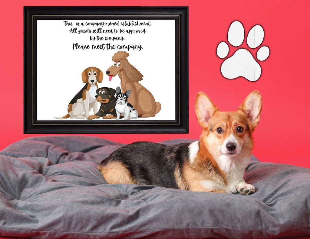 Dog Lover Sign: Company Owned Establishment, Guest Approval Required (Digital Download)