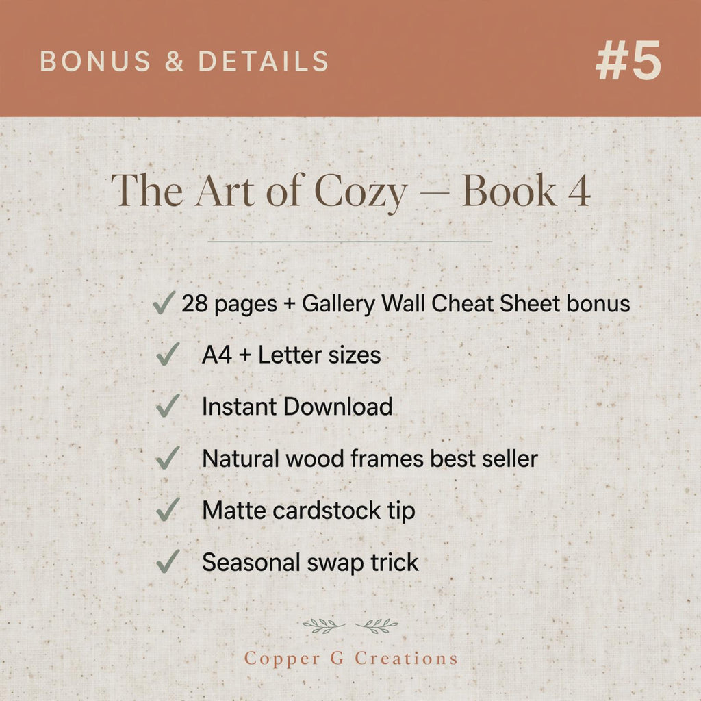 The Art of Cozy: Printable Wall Art Styling Guide (Digital Download)