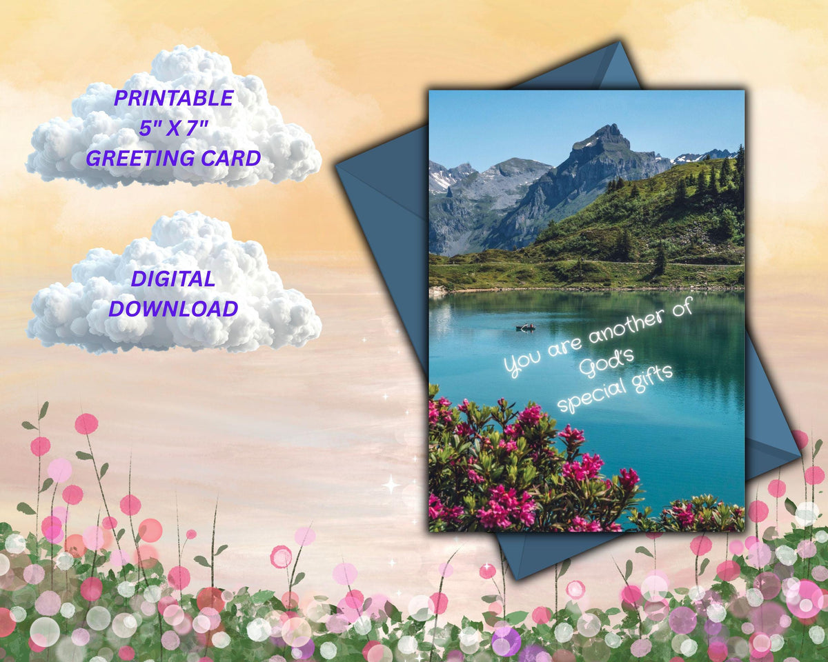 Faith Encouragement Card | God's Special Gift Printable Greeting Card (Digital Download)