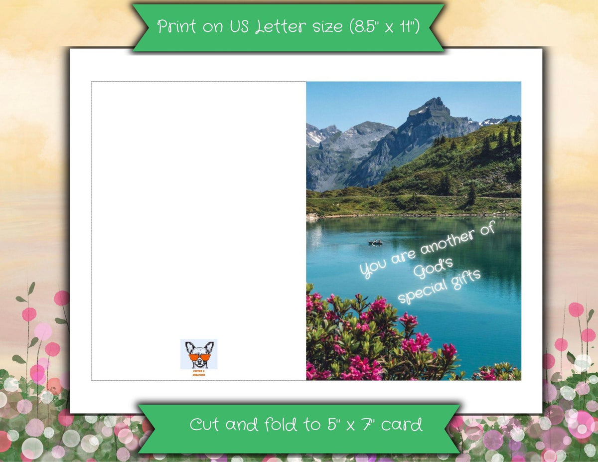Faith Encouragement Card | God's Special Gift Printable Greeting Card (Digital Download)