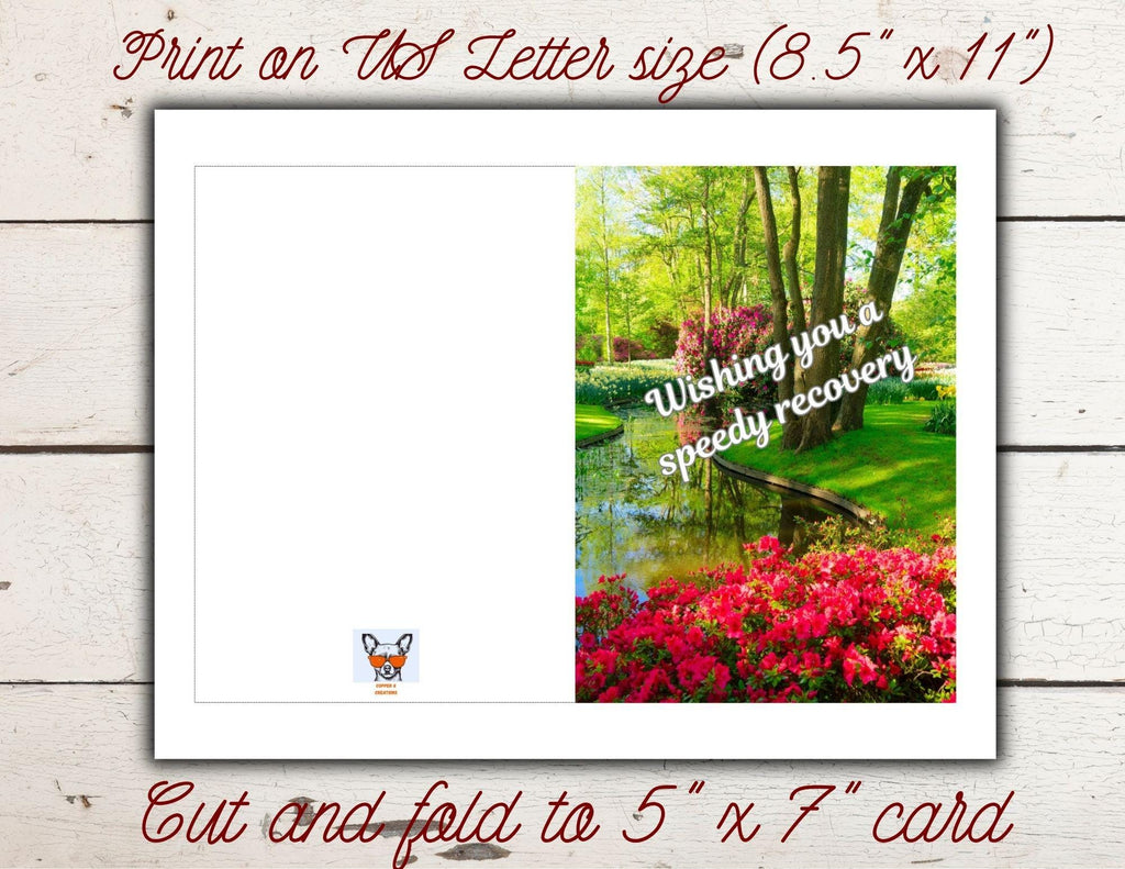 Get Well Soon Card | Printable Butterfly Nature Greeting Card 5x7 (Digital Download)