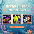 You Are Loved Ocean Trio Wall Art, Tropical Fish Nursery Prints (Digital Download)