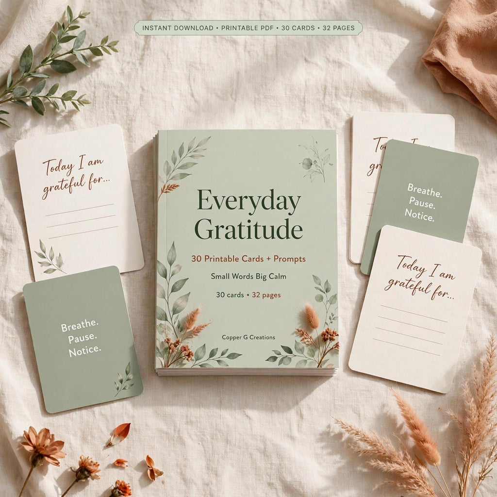 Calm Home Duo: Gratitude Cards + Cozy Wall Art Guide (2-Ebook Bundle)