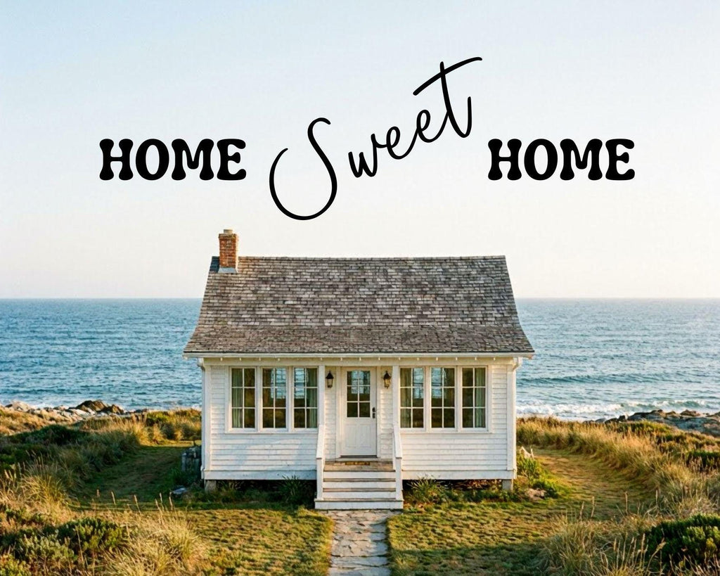Coastal Cottage Home Sweet Home Print | Beach House Wall Art (Digital Download)
