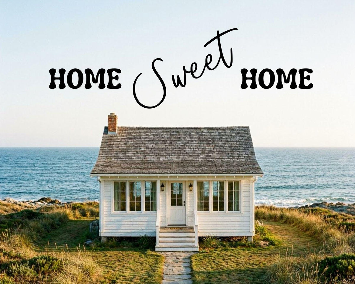 Coastal Cottage Home Sweet Home Print | Beach House Wall Art (Digital Download)