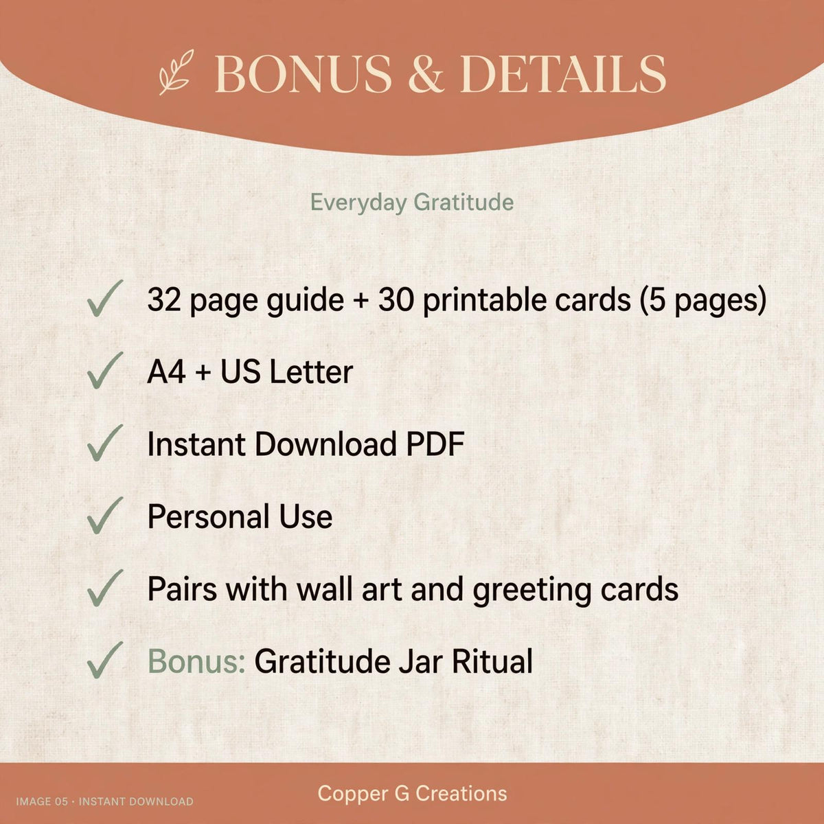 Everyday Gratitude Printable Cards | Mindfulness Prompts, Reflection (Digital Download)