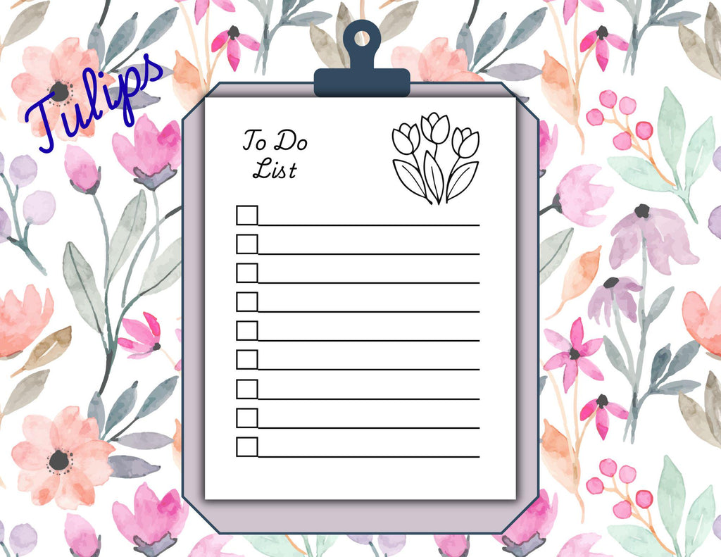 Floral To-Do List Printable Bundle: Black and White Checklist Designs (Digital Download)